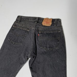 1980's Vintage Levis Black Denim Jeans USA 28/29 Measured A35 image 6