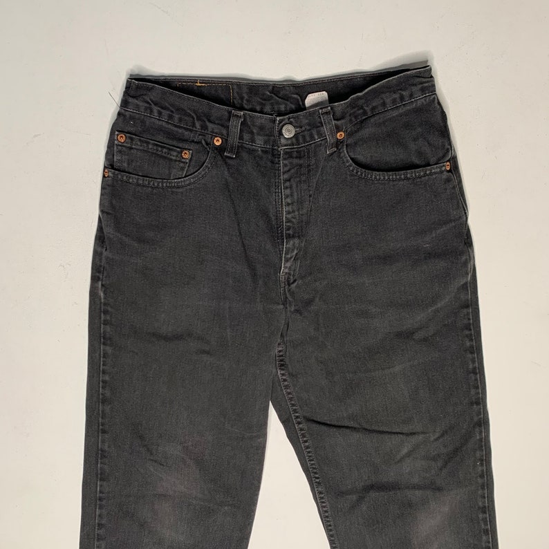 1990's Vintage Levis 550 Denim Jeans Black 30/29 Measured USA F16 image 5