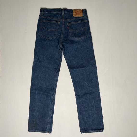 1980's Vintage Levis 501 Denim Jeans Dark Wash 30… - image 5