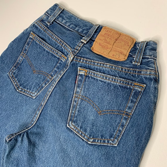 1980's Vintage Levis 17501 Denim jeans Dark Wash … - image 8