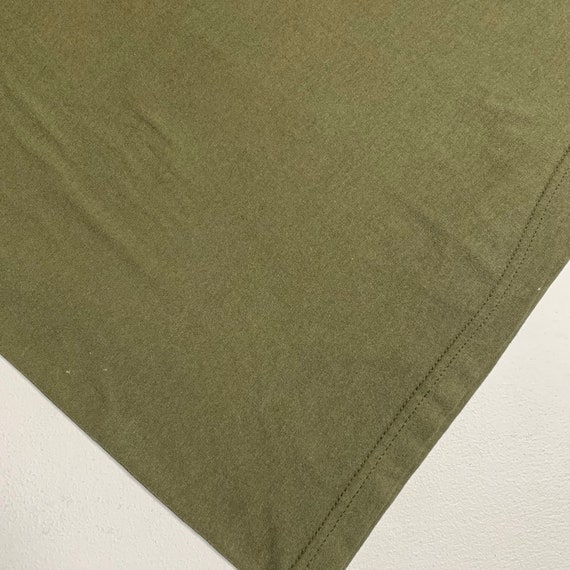 1980's Vintage Blank Olive Drab Green T shirt Med… - image 4