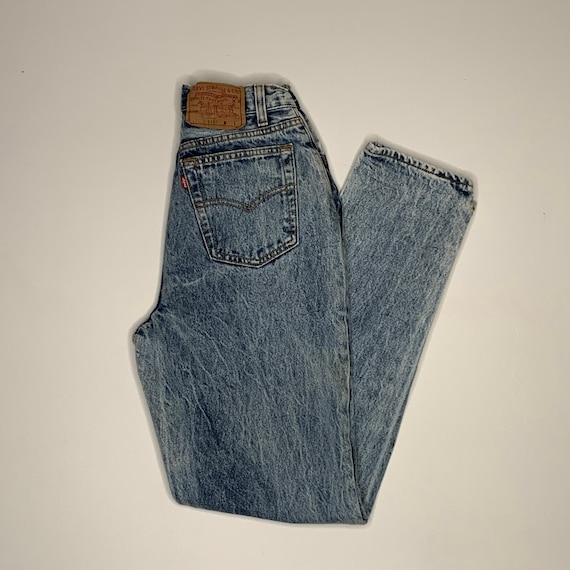 1980's Vintage Levis 17501 Acidwash Denim Jeans U… - image 1