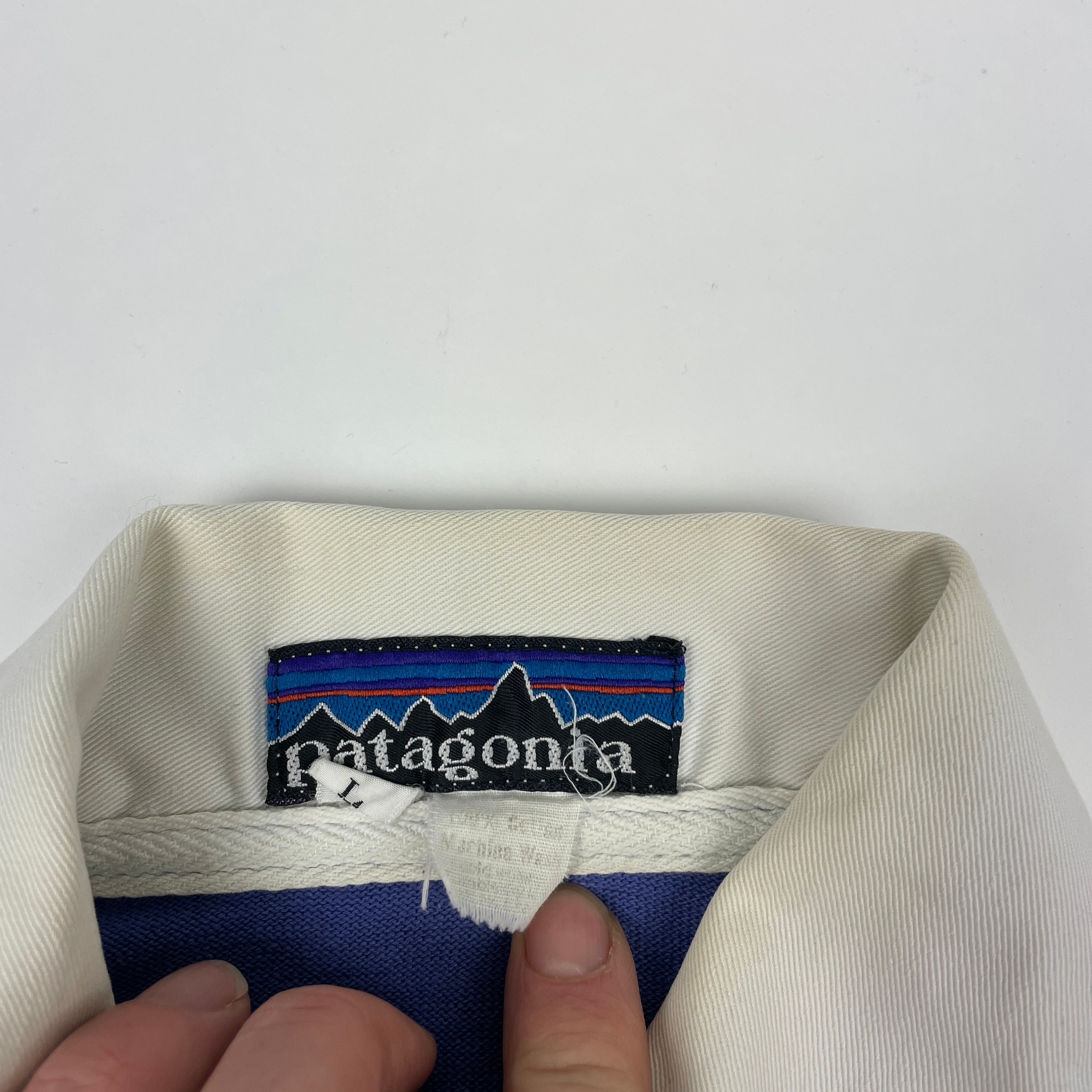 1970's Patagonia Big Label Rugby Shirt in Primary Colors Marked