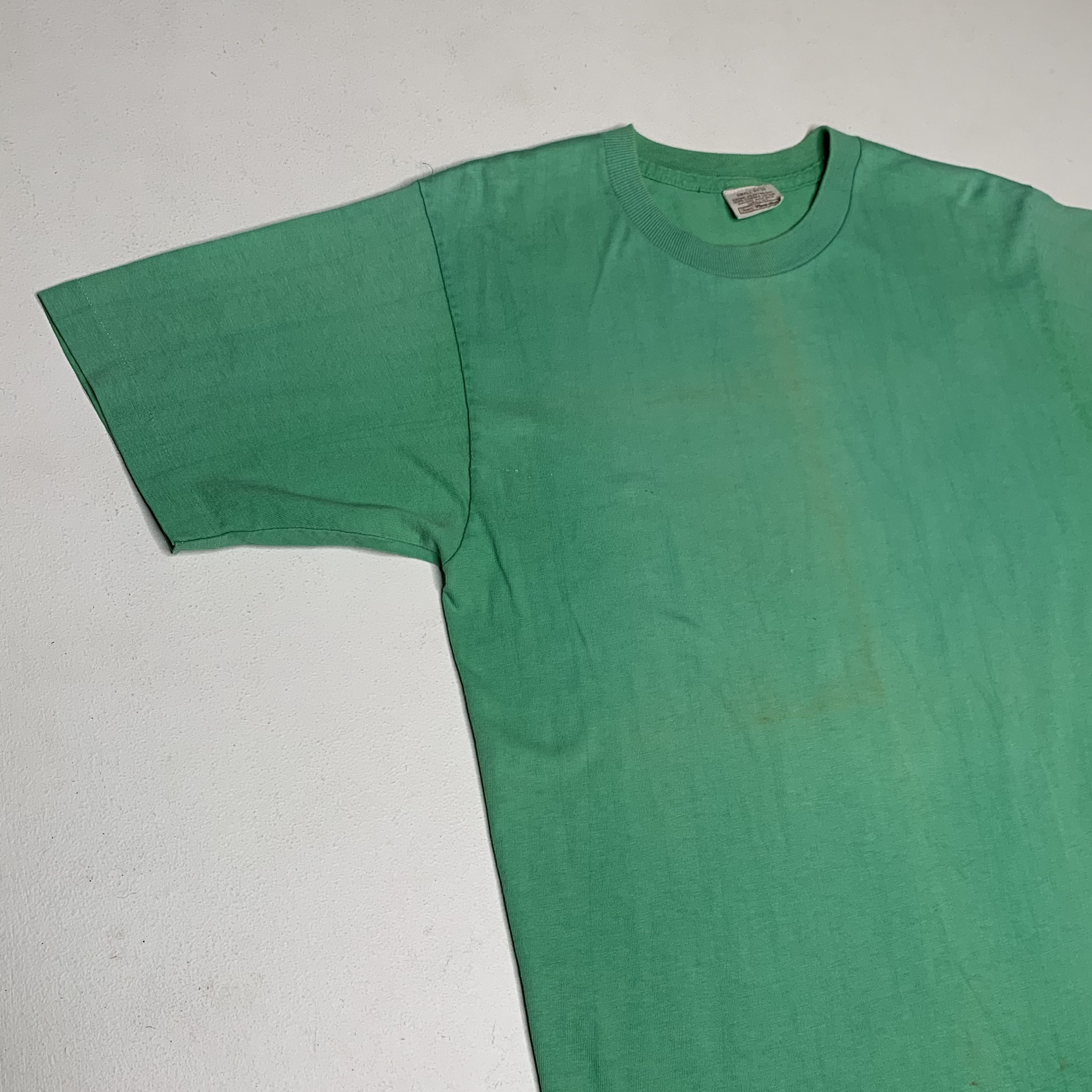 1970's Vintage Blank T Shirt Teal Green Small Sears Mens Store