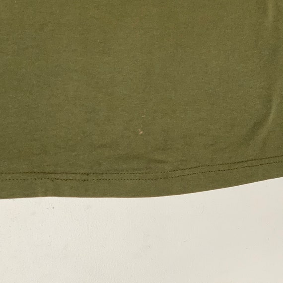 1980's Vintage Blank Olive Drab Green T shirt Med… - image 7