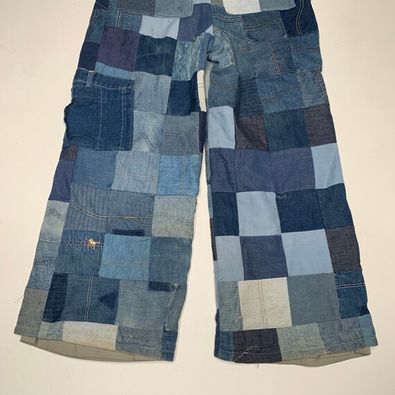 1970's Vintage Quilted Patchwork Denim Overalls H… - image 8