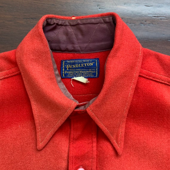 1940's Vintage Pendleton Work Shirt Distressed Su… - image 3