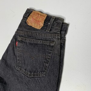 1980's Vintage Levis Black Denim Jeans USA 28/29 Measured A35 image 2