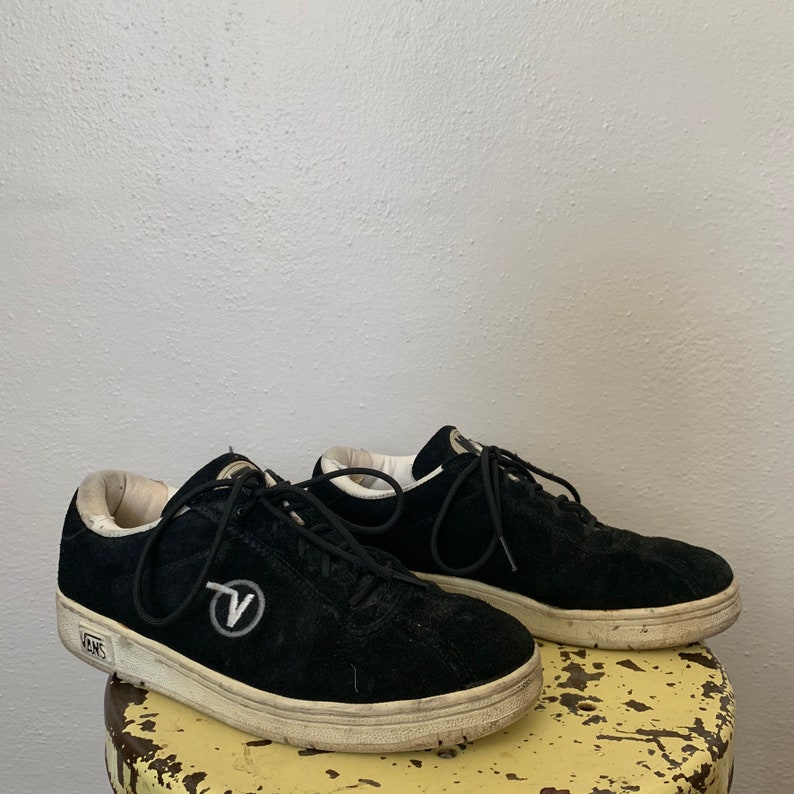 1990's Vintage Vans Skate Shoes Black Suede Leathe Rsize Etsy