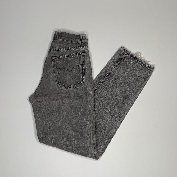 1980's Vintage Levis 701 Denim Jeans Distressed G… - image 1