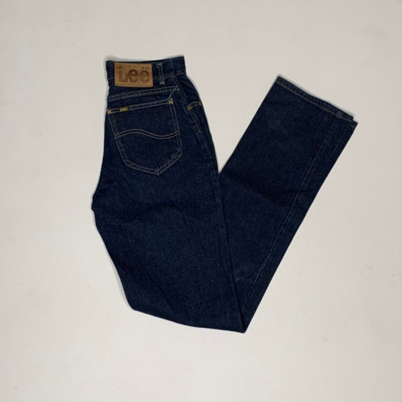1980's Vintage Lee Rider Denim Jeans High Waist D… - image 1
