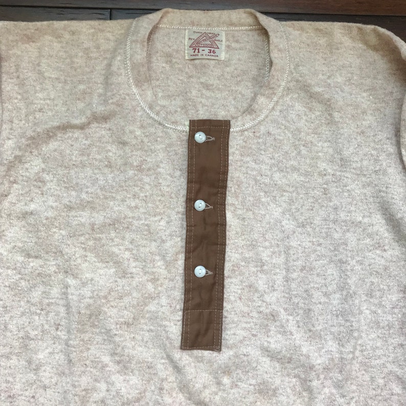 1920's Vintage Penman 3 button Henley two tone under shirt image 2