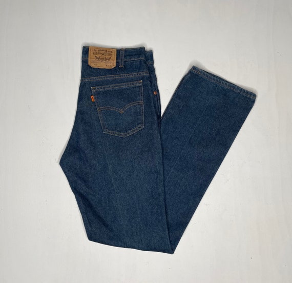 1980's Vintage Levis 501 Denim Jeans Dark Wash 30… - image 9