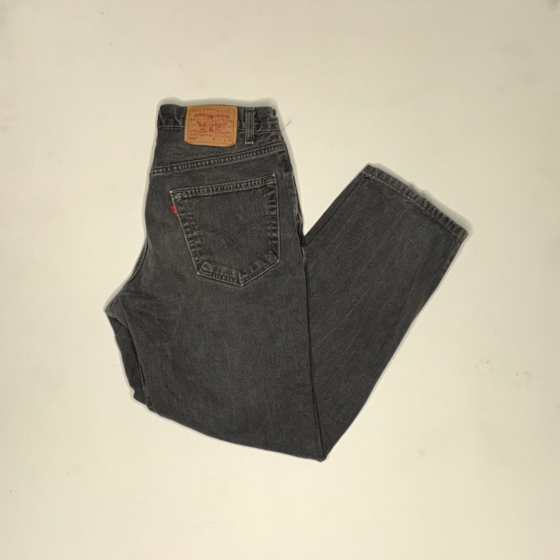 1990's Vintage Levis 550 Denim Jeans Black 30/29 Measured USA F16 image 1