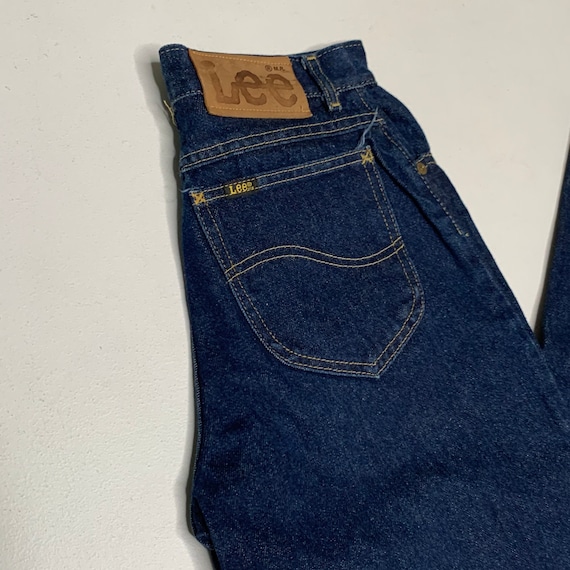 1980's Vintage Lee Rider Denim Jeans High Waist D… - image 2