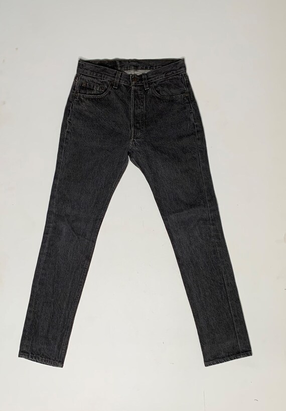 1980's Vintage Levis Black Denim Jeans USA 28/29 … - image 3