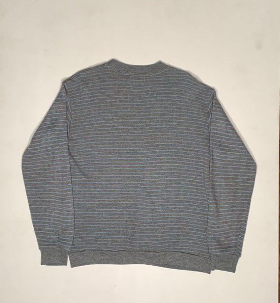 1960's Vintage Striped Sweatshirt Gray Blue Large… - image 4