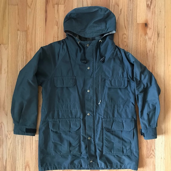 80's REI blanket lined rain coat zip snap mens lar