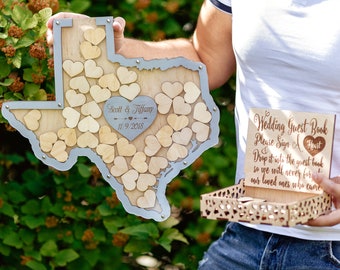 Texas Shape Wedding Guest Book, Wedding Guest Book Alternative, Drop Box Wedding Guest Book, Alternative Wedding Guest Book, Guest Book