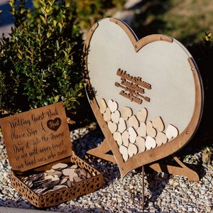 Heart Shape Wedding Guest Book, Wedding Guest Book Alternative, Wedding Gift, Rustic Wedding Guest Book, Guest Book, Drop Box Guest Book