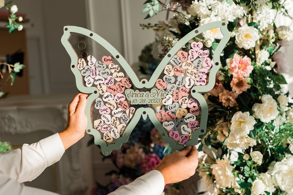 Libro degli ospiti per matrimonio senza domande, pagine bianche, libro fotografico vuoto, elegante, romantico, fiori acquerellati, bianchi e verdi