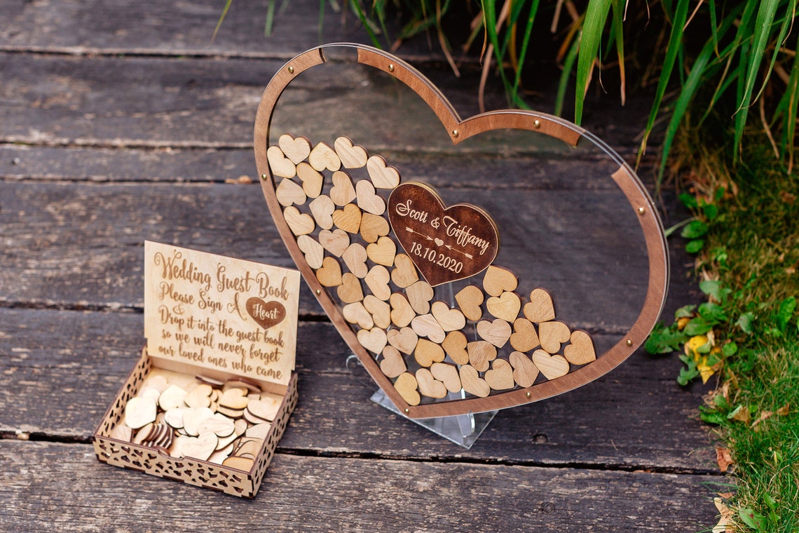 Wedding Guest Book Heart Shape Guest Book Wedding Guest Book Etsy