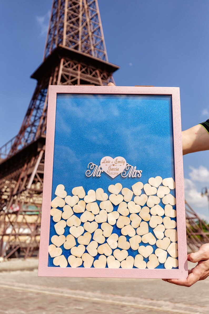 Rose Gold Frame Wedding Guest Book Drop Box Wedding Guest Etsy