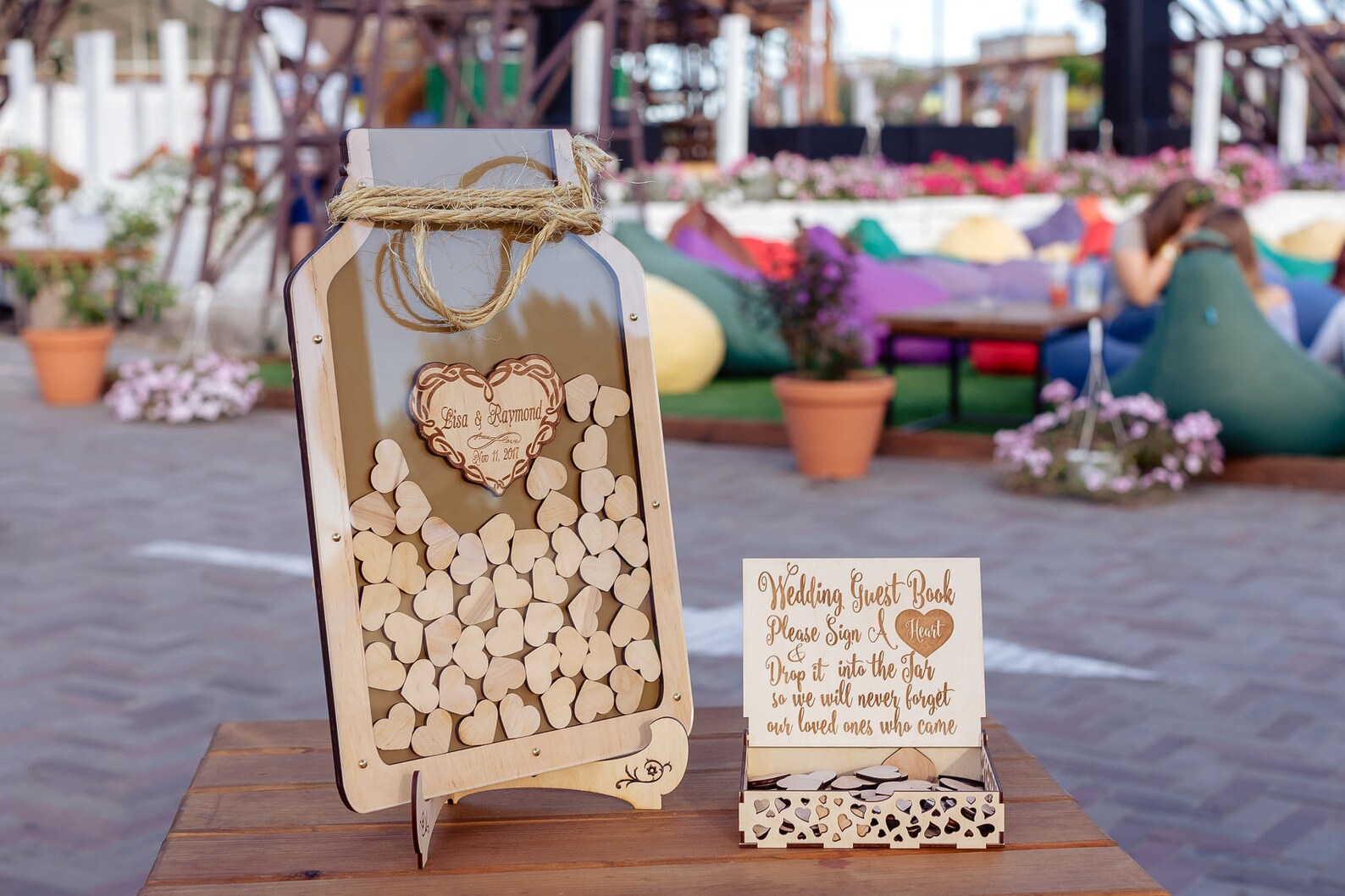 Wedding guest book Drop Box guest book Mason Jar guest book Etsy