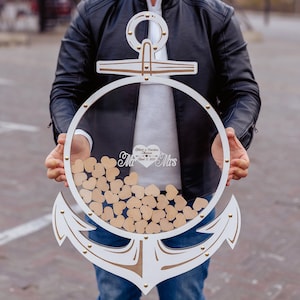 Transparent Anchor Wedding Guest Book, Wedding Guest Book Alternative, Anchor Guestbook, Alternative Guest Book, Anchor with Hearts, Wedding