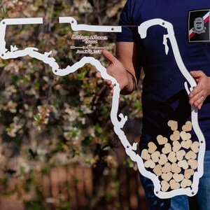 Libro degli ospiti di nozze trasparente a forma di Florida, alternativa al libro degli ospiti di nozze, libro degli ospiti della Florida, regalo di nozze personalizzato, matrimonio
