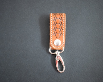 handmade leather keychain