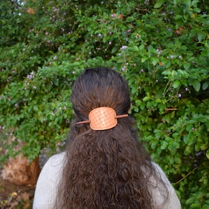 leather hair barrette with stick