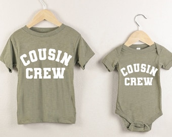 Olive Cousin Shirts, Cousin Crew, Baby Cousin Onesie, Toddler Shirts, Baby Reveal 2024, Shirt for Grandkids, Olive Green, for kids, all ages