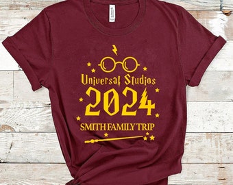 Universal Family Vacation Shirts, Florida Trip Shirts, Universal Theme Park, Potter, Glasses Bolt Design, YOUR FAMILY NAME, 2024, Orlando