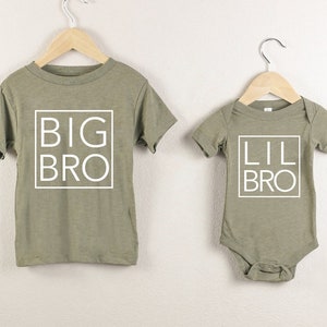 Olive Toddler Big Bro Shirt, Lil Bro onesie, Matching Family, Siblings, Brother, Sister, Quality Triblend, Mauve, new baby, gender neutral Olive