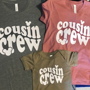 Disney Cousin Shirts, Cousin Crew, Mickey, Baby Onesie, Toddler Shirts, Shirts for Grandkids, Olive Green, Mauve, for kids, all ages, Trip image 2