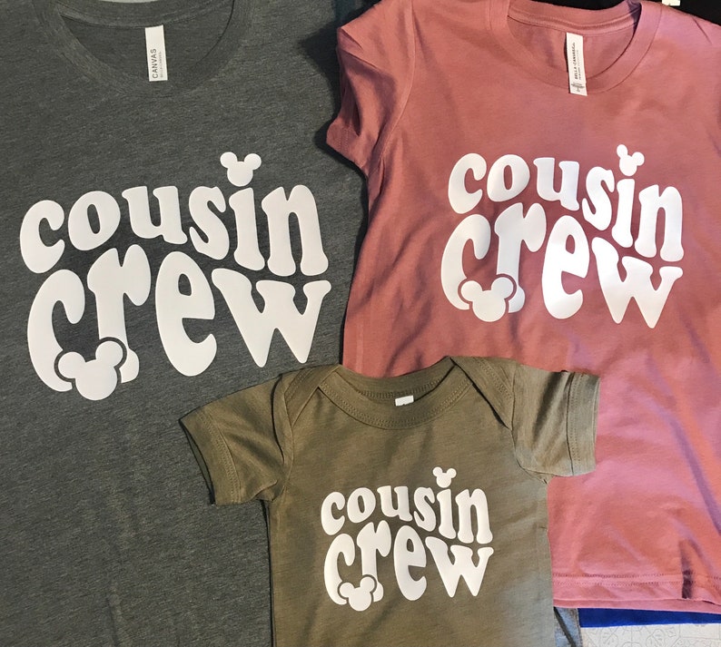 Disney Cousin Shirts, Cousin Crew, Mickey, Baby Onesie, Toddler Shirts, Shirts for Grandkids, Olive Green, Mauve, for kids, all ages, Trip image 2