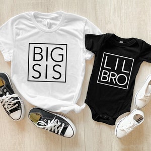 Big Sis Shirt, Lil Bro, Matching Family, Siblings, Brother, Sister, Family tees, gift, outfits, new baby, announcement, shirts for grandkids