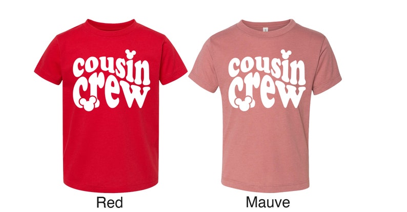 Disney Cousin Shirts, Cousin Crew, Mickey, Baby Onesie, Toddler Shirts, Shirts for Grandkids, Olive Green, Mauve, for kids, all ages, Trip image 3