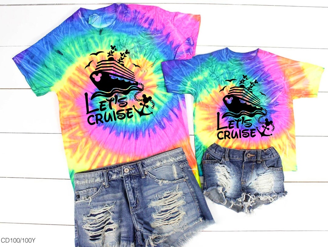 Disney Cruise Shirts, Lets Cruise Tie Dye Tee, 2024 Disney Family