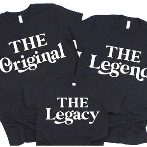 Grandpa Father Son Matching Shirts, Fathers Day Gift ideas, 3 Generations, Original Legend Legacy Shirts, PopPop and Me, Toddler, Mens, 2024