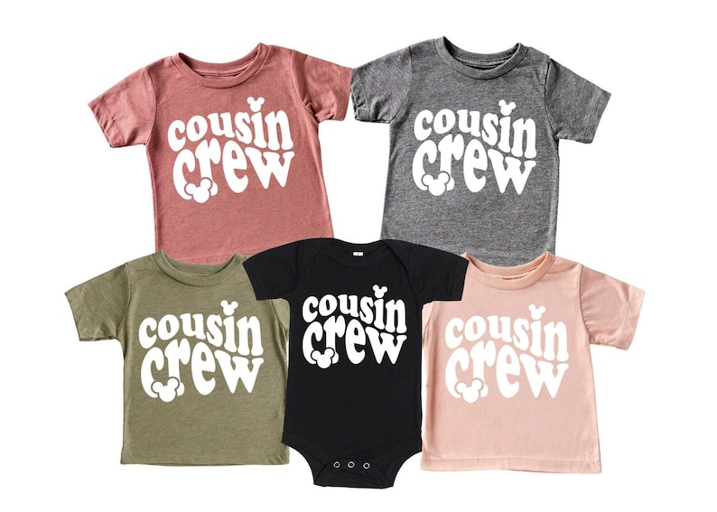 Disney Cousin Shirts, Cousin Crew, Mickey, Baby Onesie, Toddler Shirts, Shirts for Grandkids, Olive Green, Mauve, for kids, all ages, Trip image 1