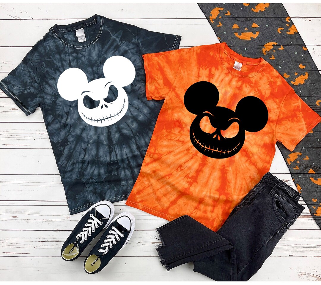 Spooky Mickey Halloween Tie Dye Shirt, Jack Face With Mickey Ears ...