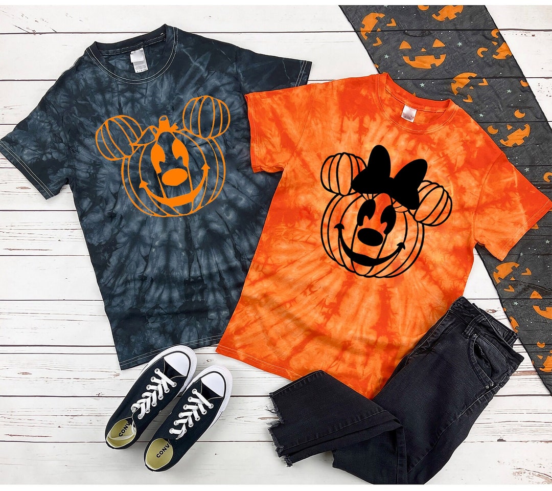 Pumpkin Mickey Tie Dye Shirt, Pumpkin Minnie, Tie Dye Family Halloween ...