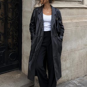 2000s Leather Coat - Etsy
