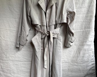 Vintage Forecaster Grey Trench Coat | Classic Belted Women’s Trench | Minimal Timeless Outerwear