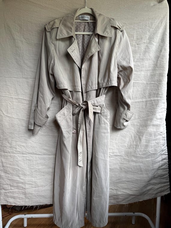 Vintage Forecaster Grey Trench Coat | Classic Belted Women’s Trench | Minimal Timeless Outerwear