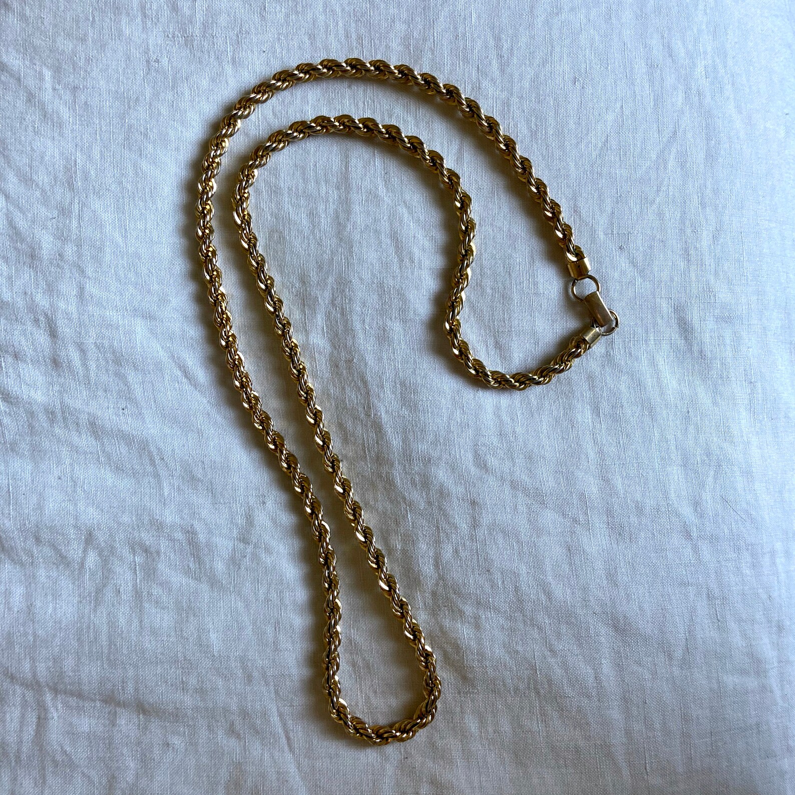 30 Napier Gold Tone Rope Chain Necklace Etsy