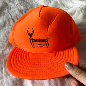 Vintage Hardees Hunting Club Hat Neon 