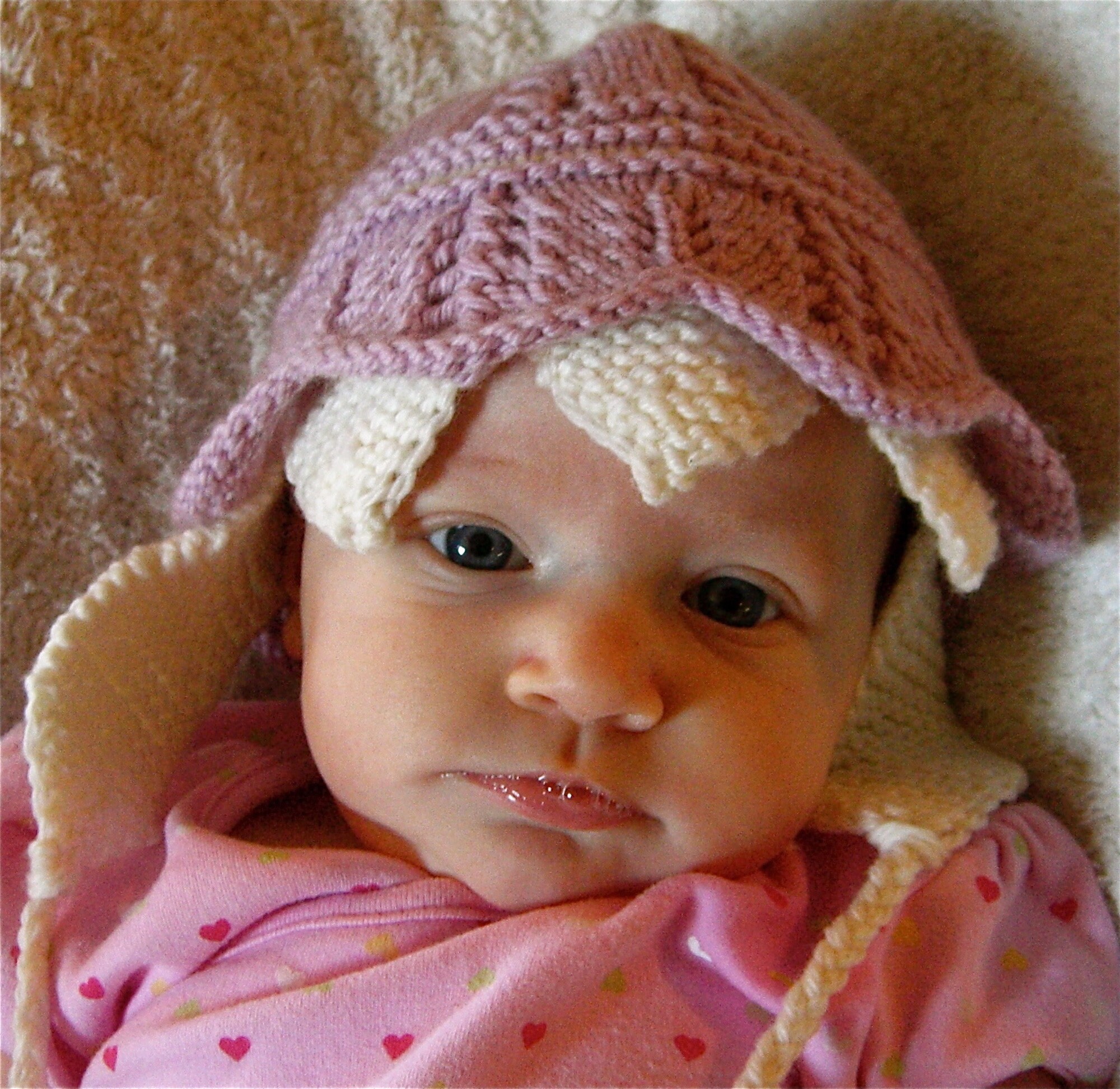 Knitting Pattern Baby Flower Petal Hat 